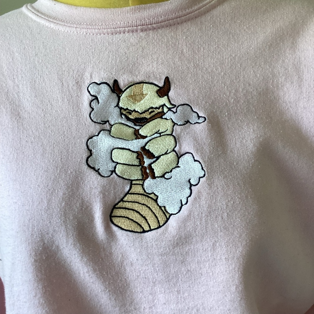 Gildan Pink Appa Sweatshirt with Cartoon Graphic SZ S - Picture 6 of 7